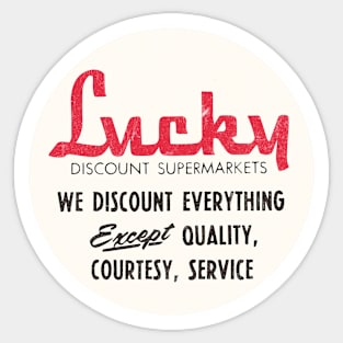 Lucky Discount Supermarkets ---- Vintage Store Logo Sticker